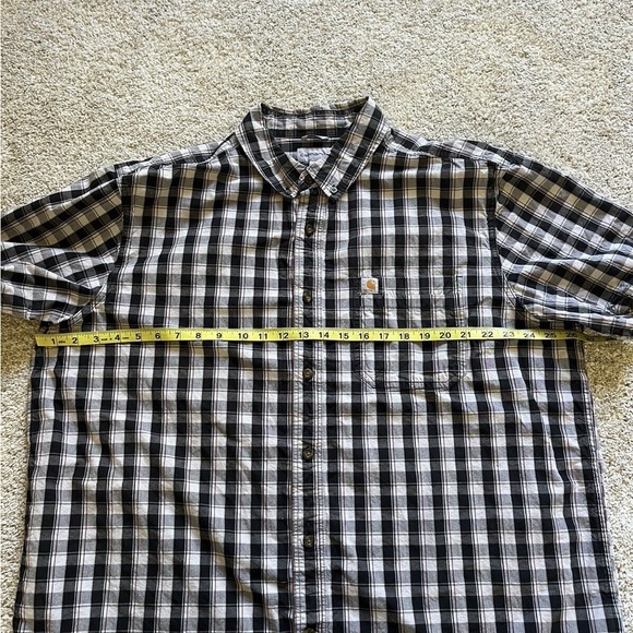 Carhartt Men’s Button Down Short Sleeve Shirt Size 2XL Plaid Relaxed Fit - Picture 5 of 8